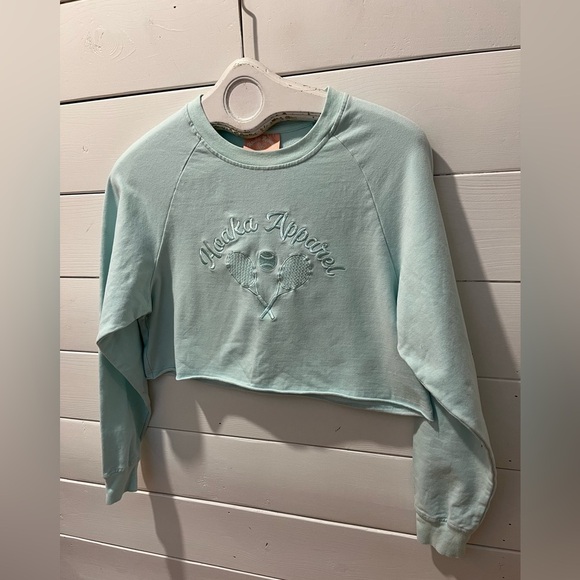 💚 HOAKA APPAREL Cropped Sweatshirt – Mint Green (Size S) - Picture 6 of 10
